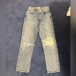 Agolde 90’s Mid-Rise Distressed Organic Denim Jeans
